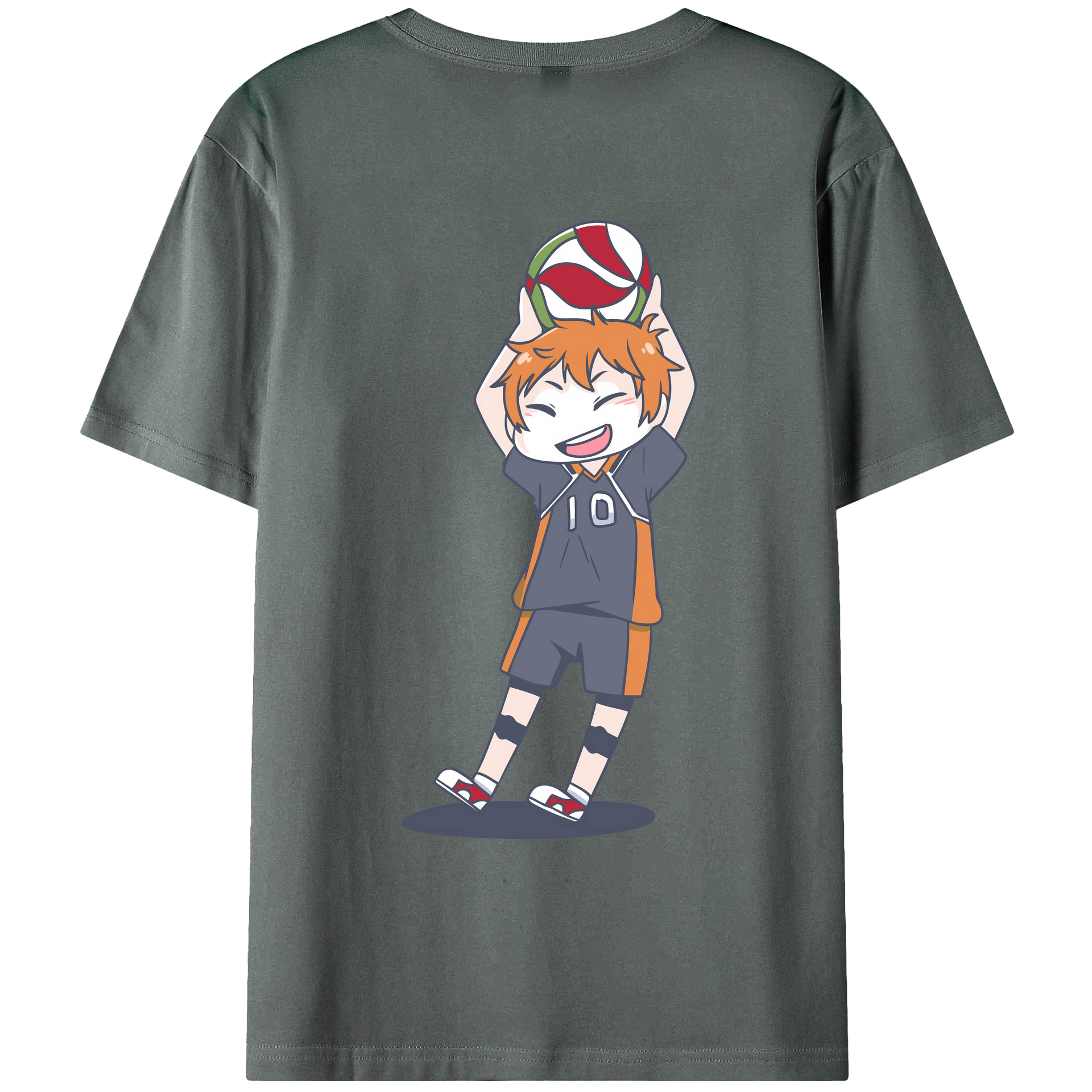 （画像用） ハイキュー!! Haikyu!! 綿100％ メンズ半袖Tシャツ（バックプリント） 通気性